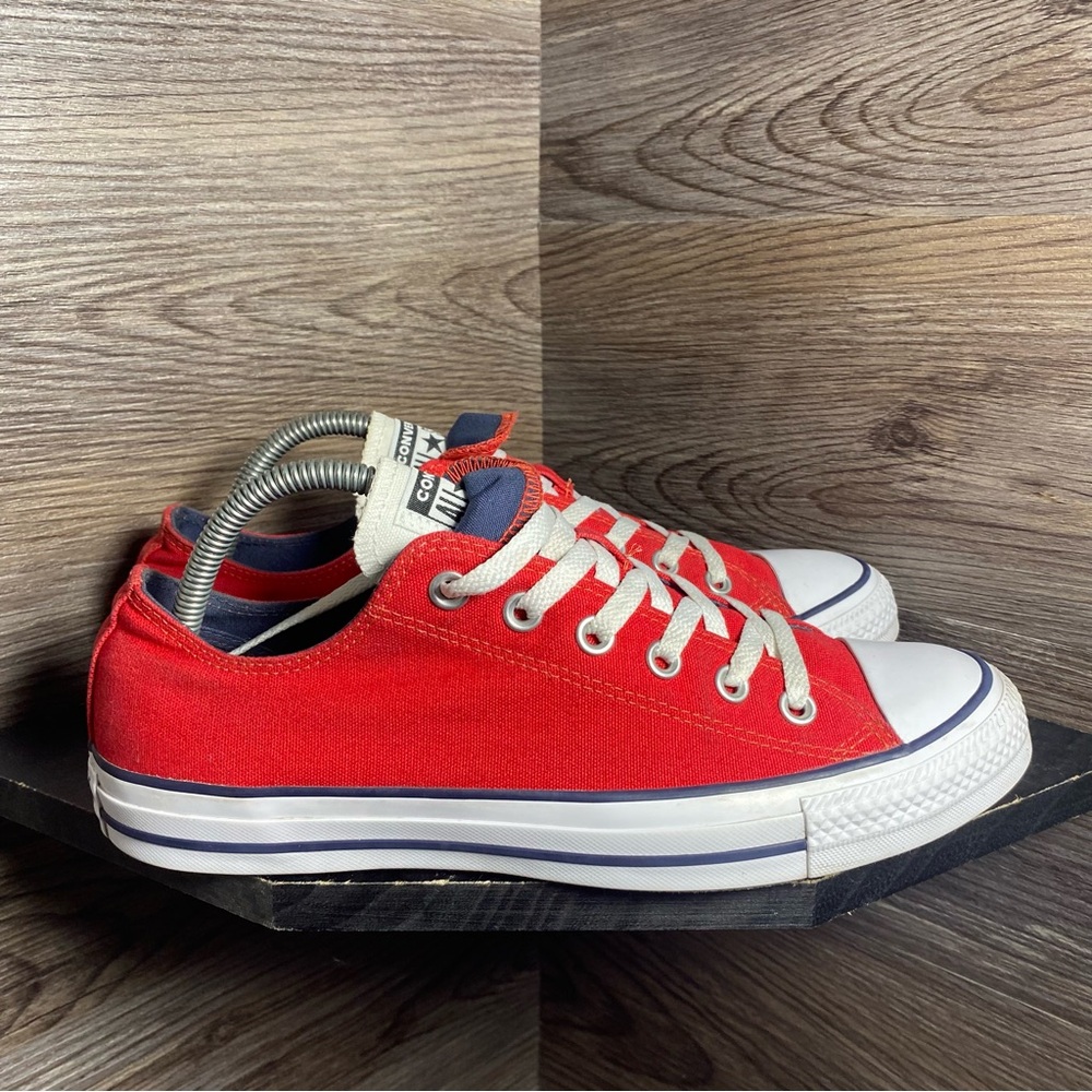 Converse ctas low red white double tongue